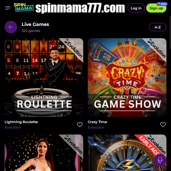 Spinmama Live-Spiele Seite 1