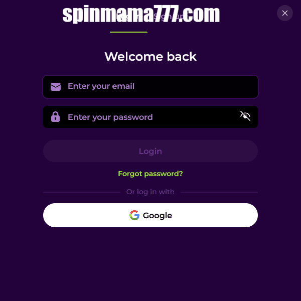 Spinmama login modal